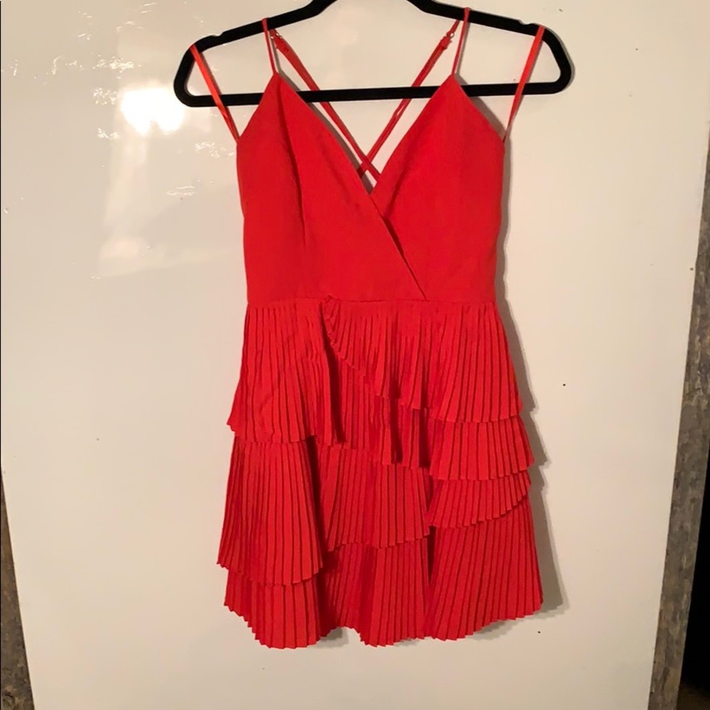 Red ruffle dress wild honey